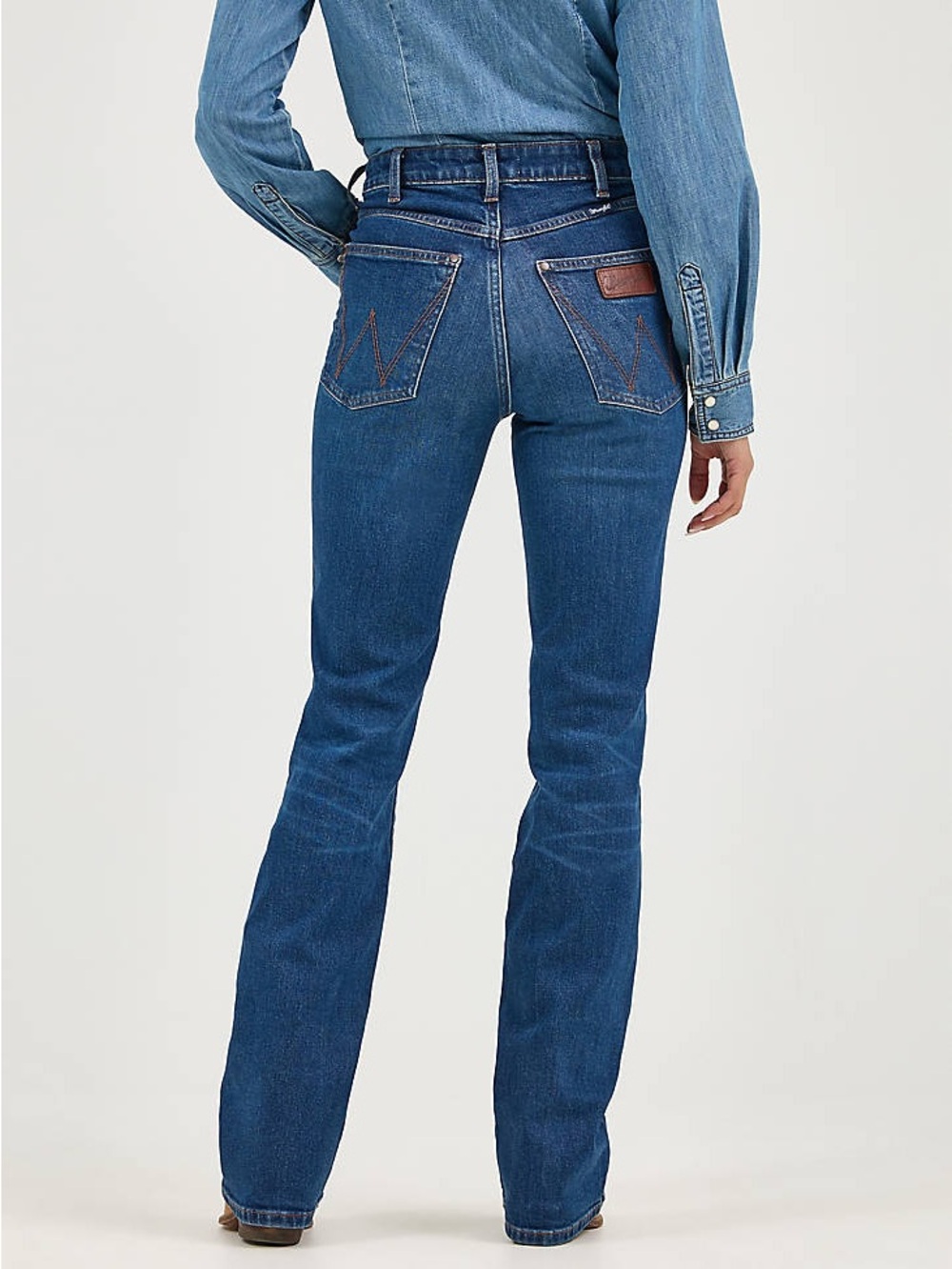 Wrangler Retro Bailey High Rise Boot Cut Blue Denim Jeans Women SZ 28 - Picture 3 of 15